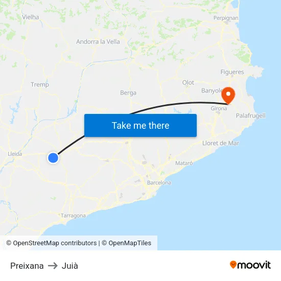 Preixana to Juià map