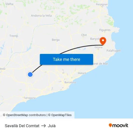 Savallà Del Comtat to Juià map