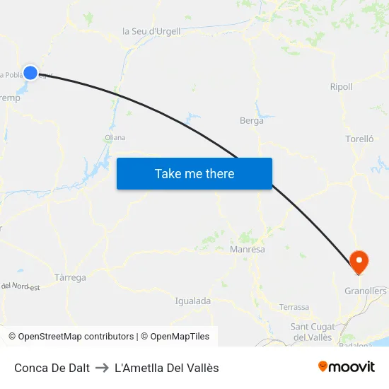 Conca De Dalt to L'Ametlla Del Vallès map
