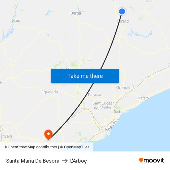 Santa Maria De Besora to L'Arboç map