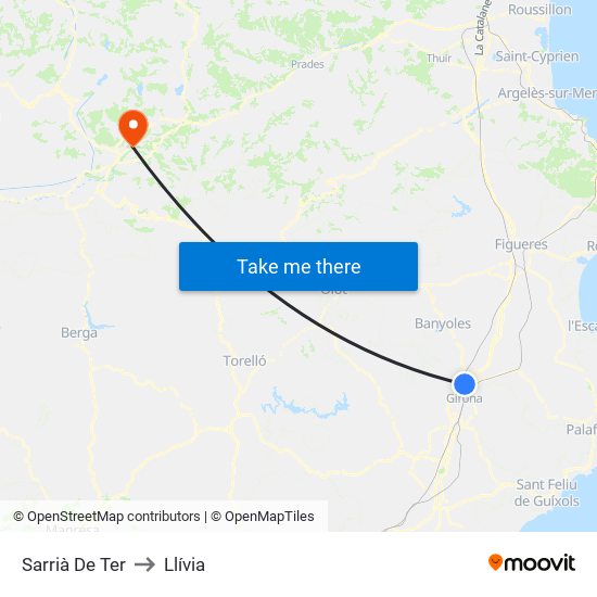 Sarrià De Ter to Llívia map
