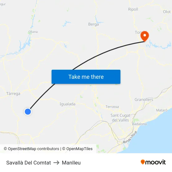 Savallà Del Comtat to Manlleu map