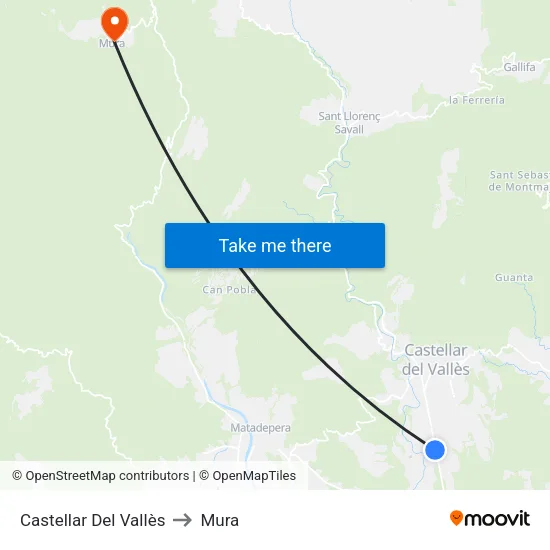 Castellar Del Vallès to Mura map