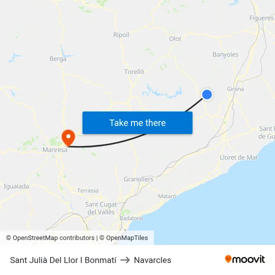 Sant Julià Del Llor I Bonmatí to Navarcles map