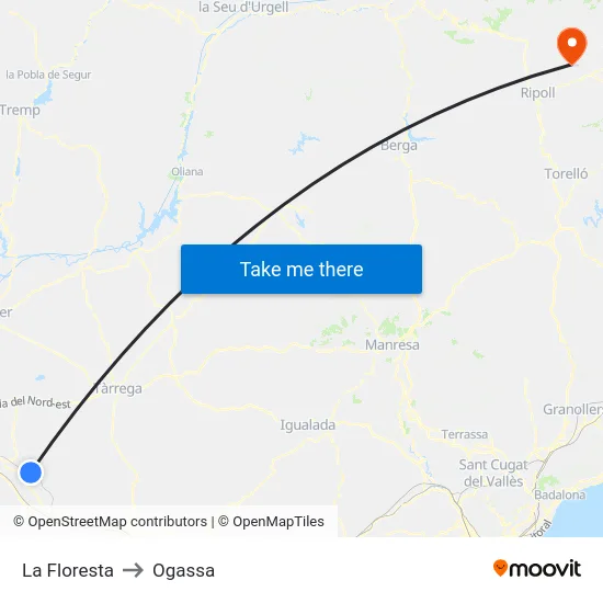 La Floresta to Ogassa map