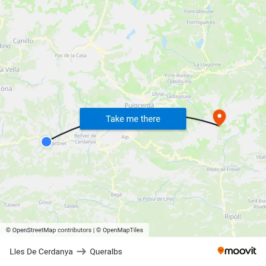 Lles De Cerdanya to Queralbs map