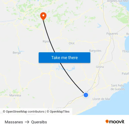 Massanes to Queralbs map