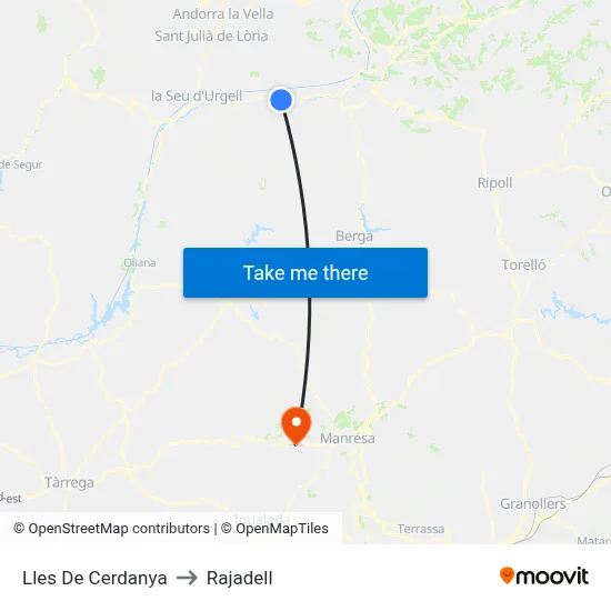 Lles De Cerdanya to Rajadell map