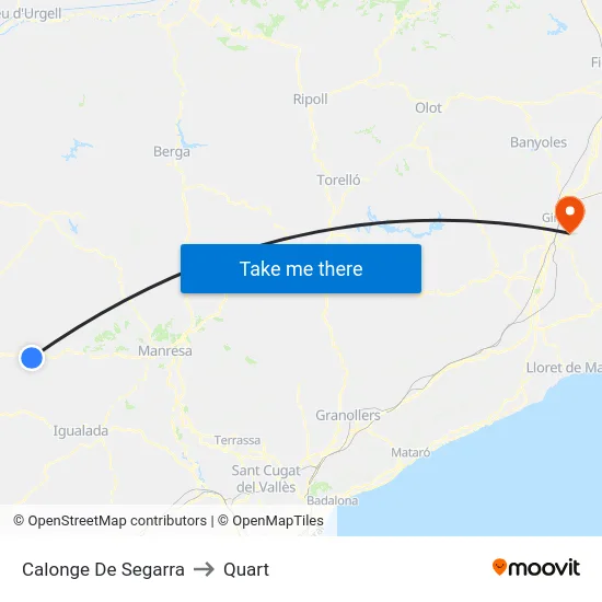 Calonge De Segarra to Quart map