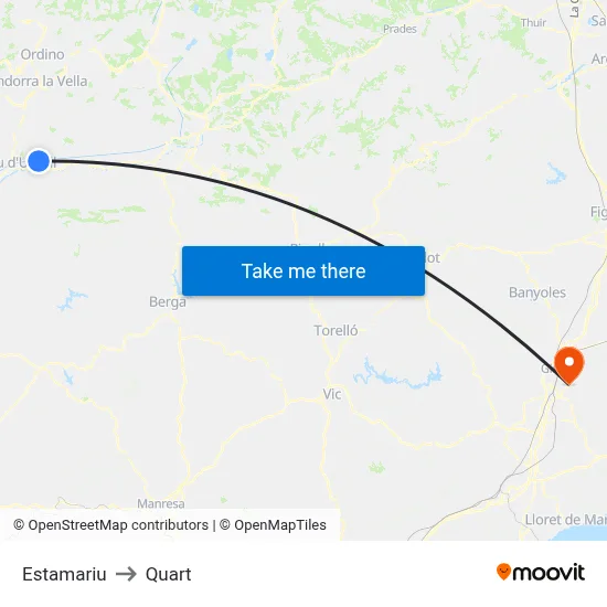 Estamariu to Quart map