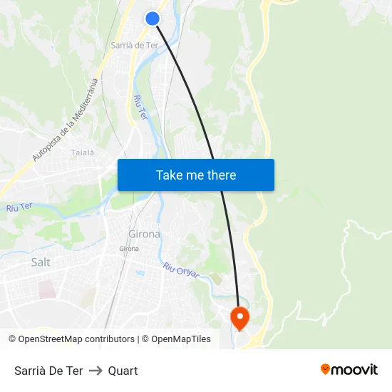 Sarrià De Ter to Quart map