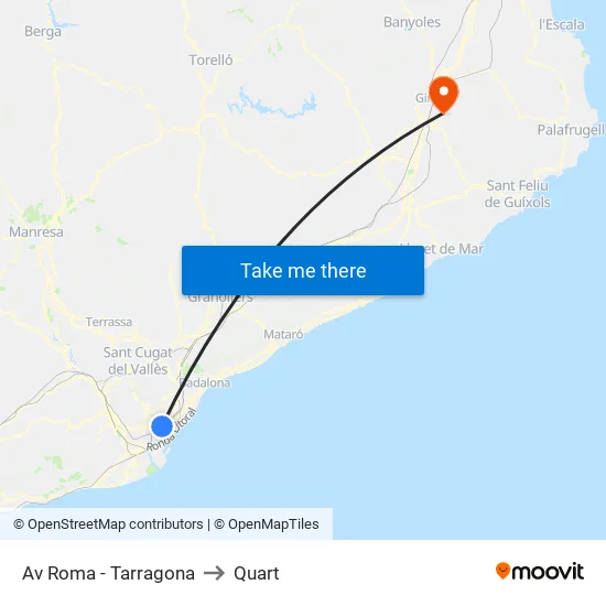 Av Roma - Tarragona to Quart map