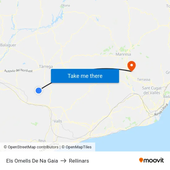 Els Omells De Na Gaia to Rellinars map