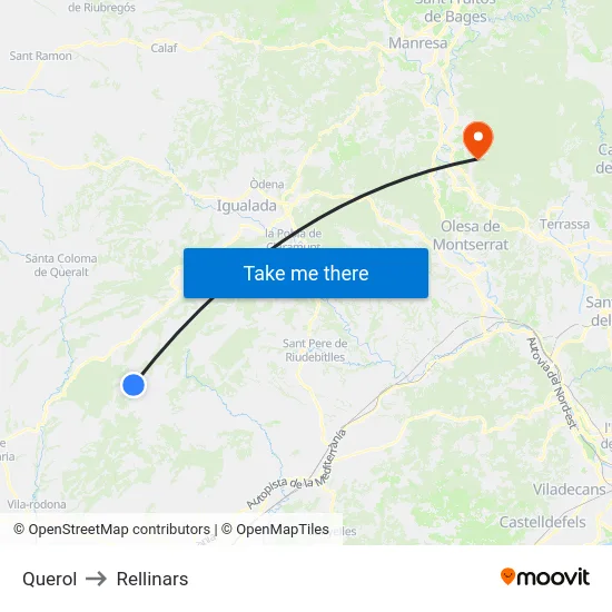 Querol to Rellinars map