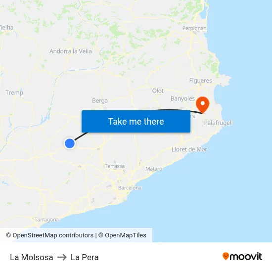 La Molsosa to La Pera map