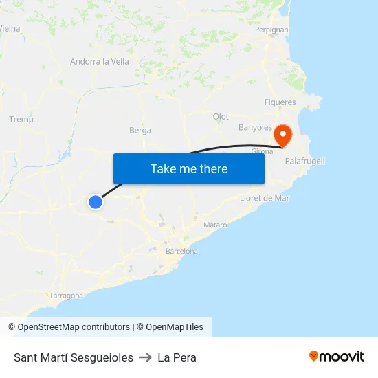 Sant Martí Sesgueioles to La Pera map
