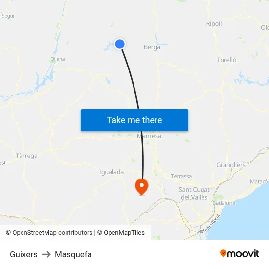 Guixers to Masquefa map