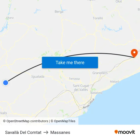 Savallà Del Comtat to Massanes map