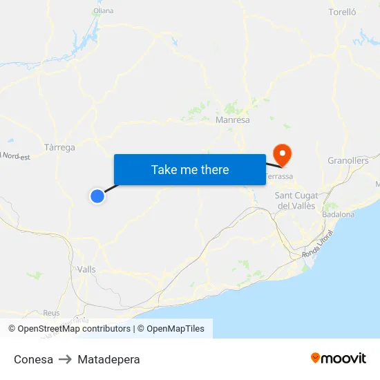 Conesa to Matadepera map