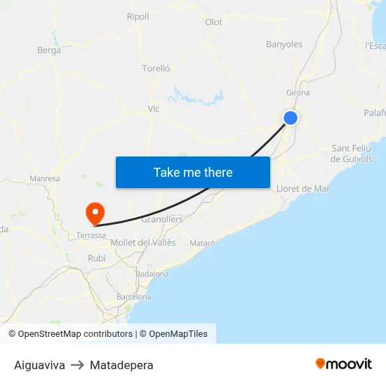 Aiguaviva to Matadepera map