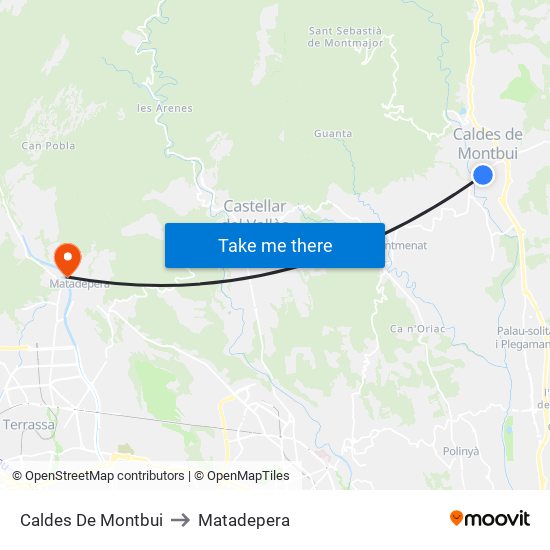 Caldes De Montbui to Matadepera map