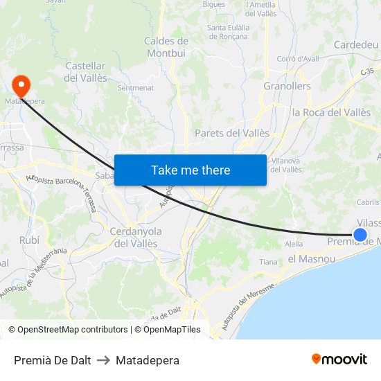 Premià De Dalt to Matadepera map