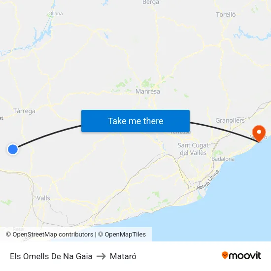Els Omells De Na Gaia to Mataró map