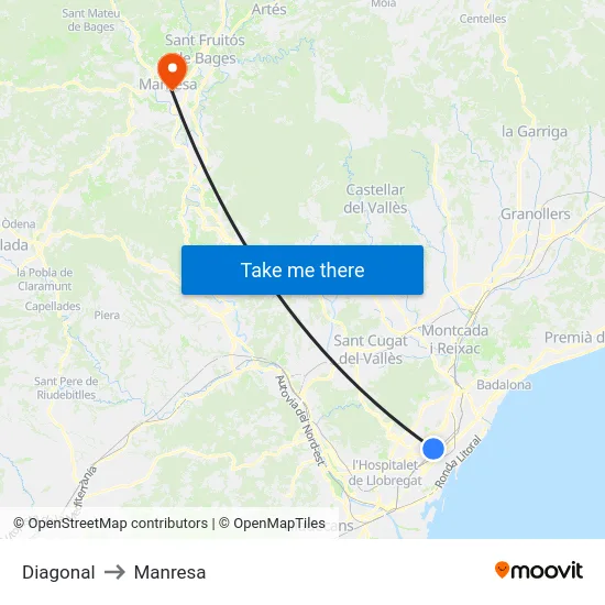 Diagonal to Manresa map
