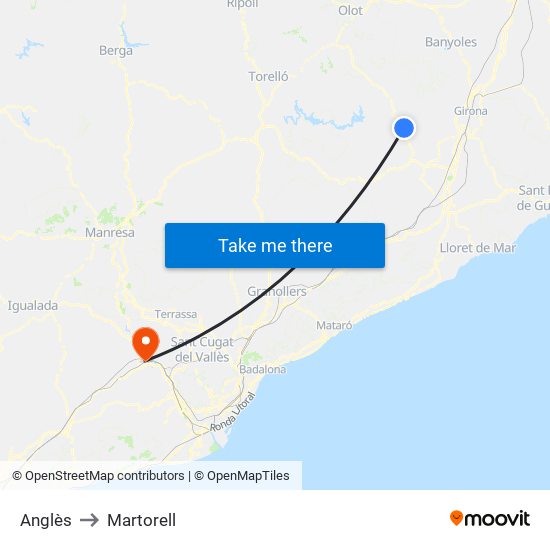 Anglès to Martorell map