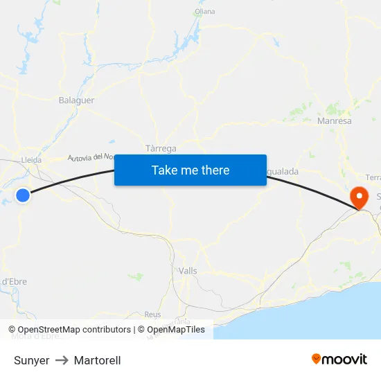Sunyer to Martorell map