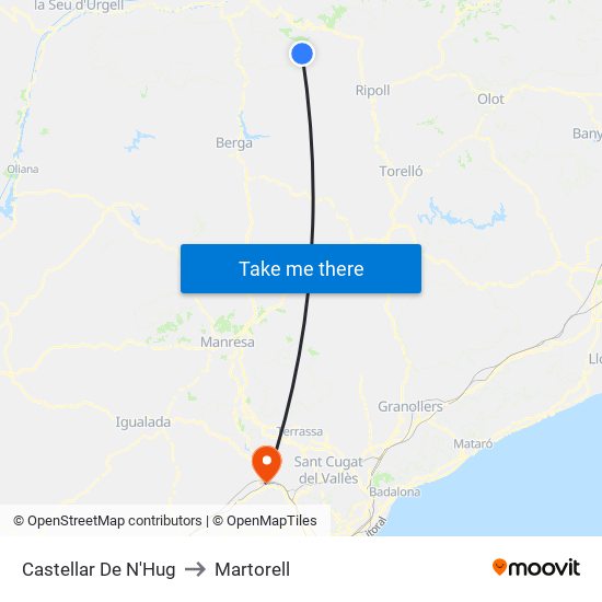 Castellar De N'Hug to Martorell map