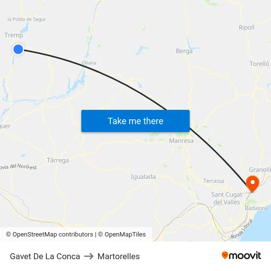 Gavet De La Conca to Martorelles map