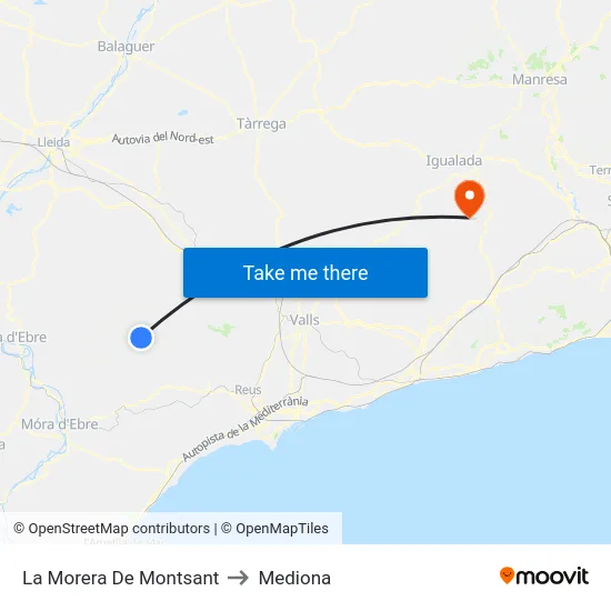La Morera De Montsant to Mediona map