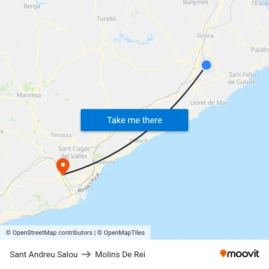 Sant Andreu Salou to Molins De Rei map