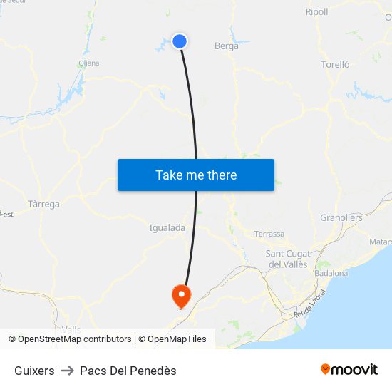 Guixers to Pacs Del Penedès map