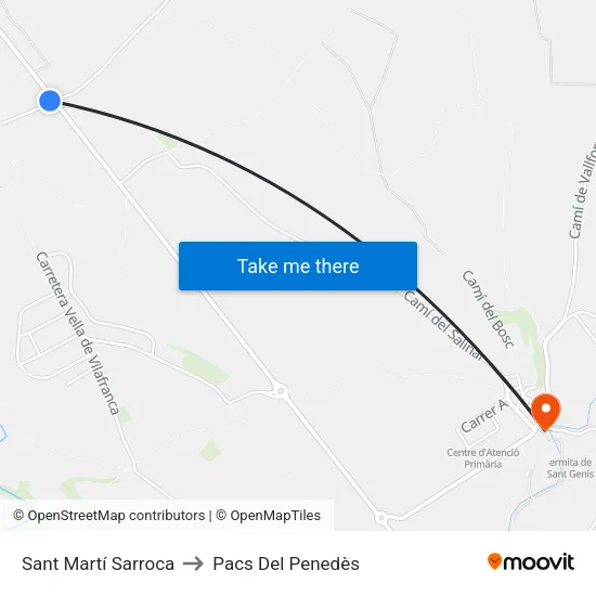Sant Martí Sarroca to Pacs Del Penedès map