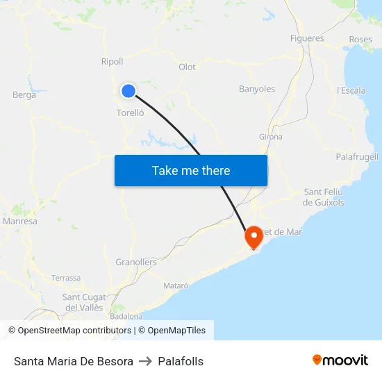 Santa Maria De Besora to Palafolls map