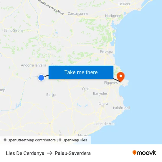 Lles De Cerdanya to Palau-Saverdera map