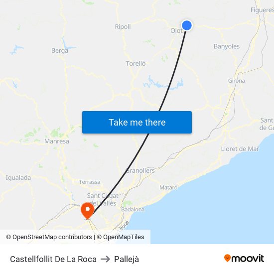 Castellfollit De La Roca to Pallejà map