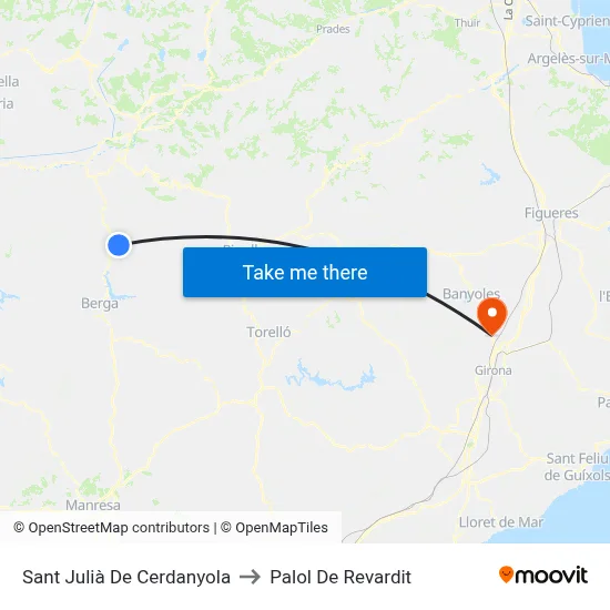 Sant Julià De Cerdanyola to Palol De Revardit map