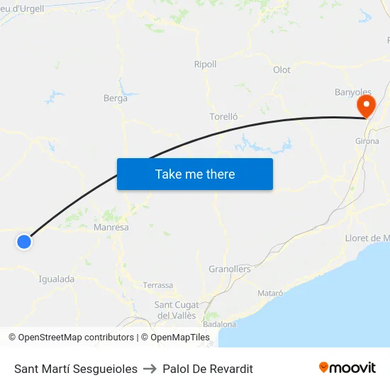 Sant Martí Sesgueioles to Palol De Revardit map