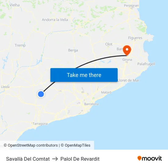 Savallà Del Comtat to Palol De Revardit map