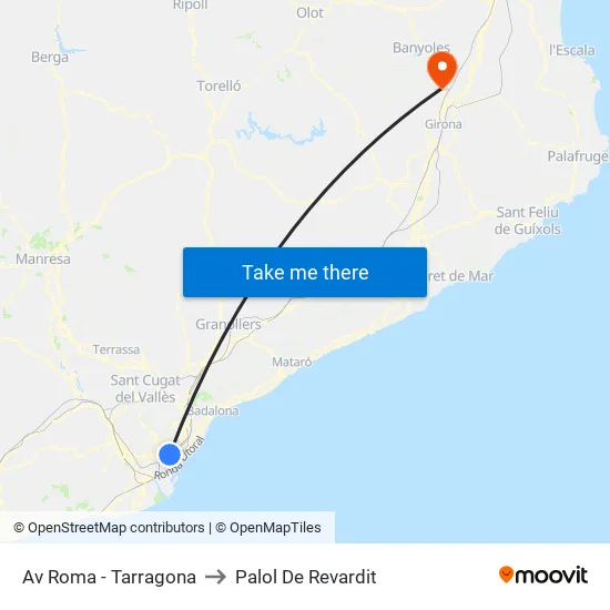 Av Roma - Tarragona to Palol De Revardit map