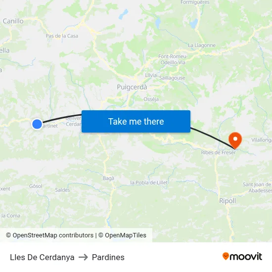 Lles De Cerdanya to Pardines map