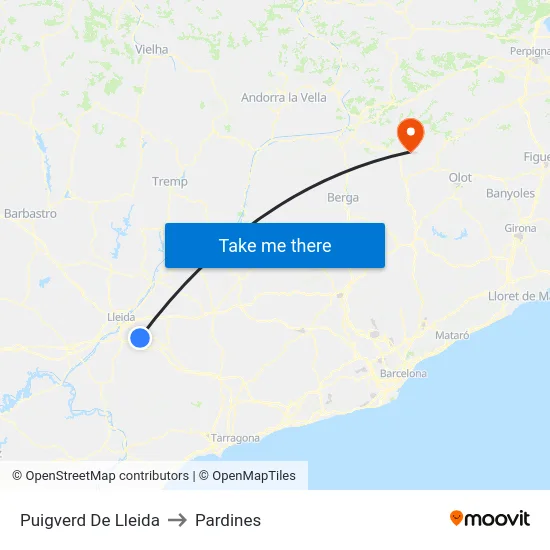 Puigverd De Lleida to Pardines map