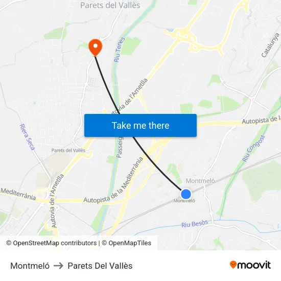 Montmeló to Parets Del Vallès map