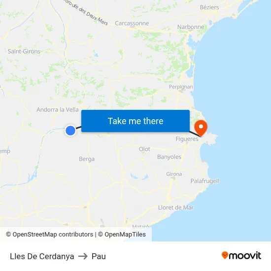Lles De Cerdanya to Pau map