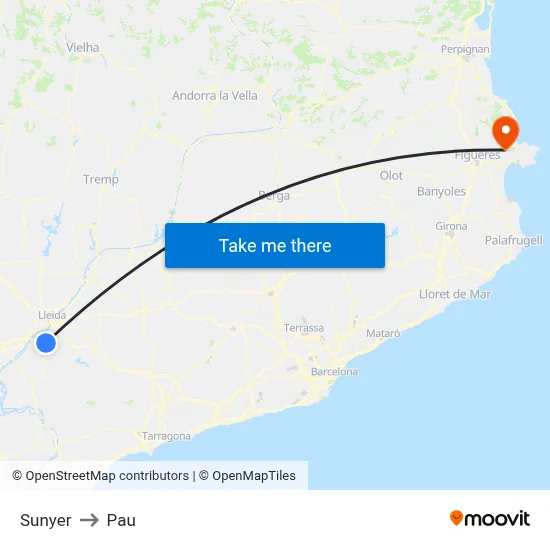 Sunyer to Pau map