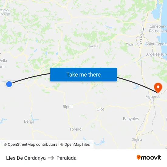 Lles De Cerdanya to Peralada map