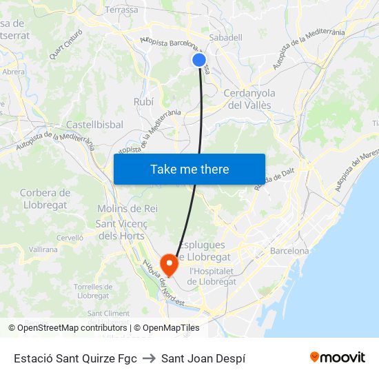 Estació Sant Quirze Fgc to Sant Joan Despí map